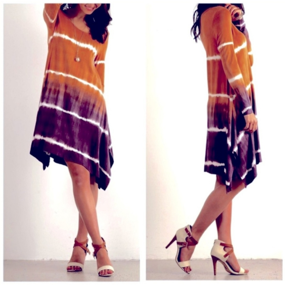 ABREE Tie Dye Shirt Dress